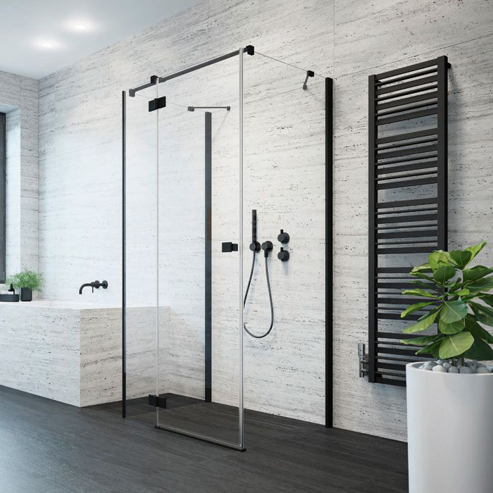 Essenza New Black KDJ+S szögletes zuhanykabin