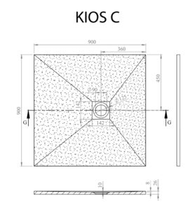 Kios C 90x90 technikai rajz
