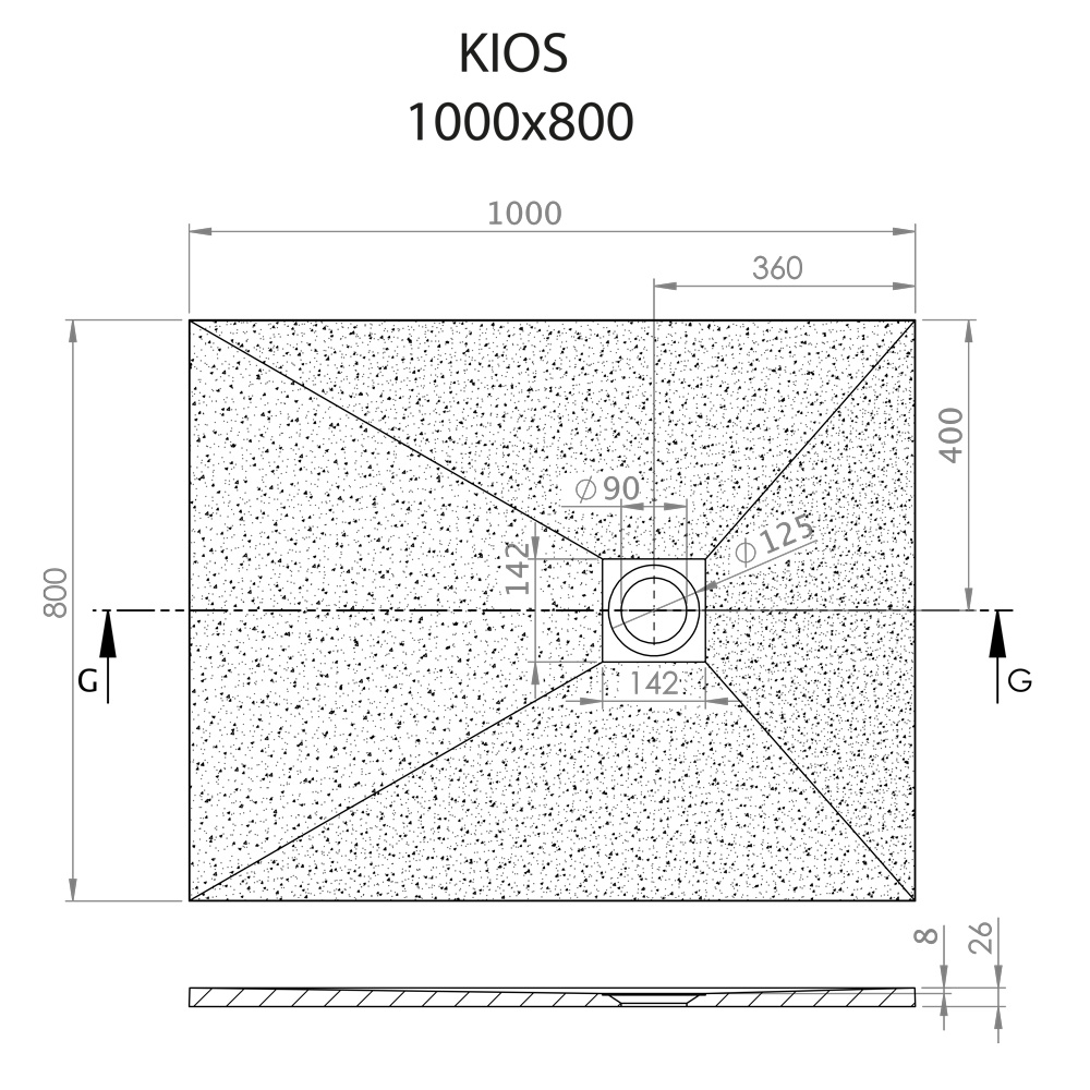 Kios F 100x80 technikai rajz