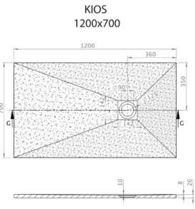 Kios F 120x70 technikai rajz
