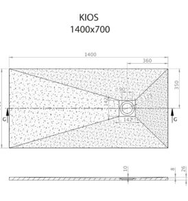 Kios F 140x70 technikai rajz