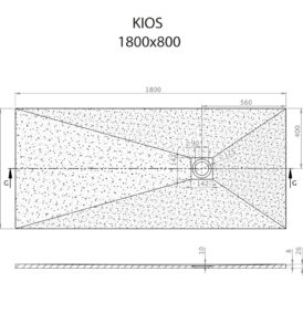 Kios F 180x80 technikai rajz