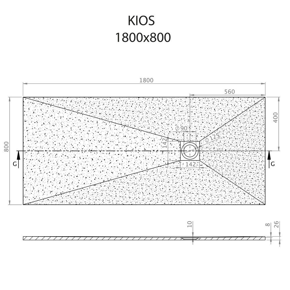 Kios F 180x80 technikai rajz