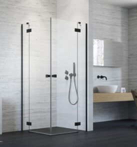 Essenza New Black KDD szögletes fekete zuhanykabin