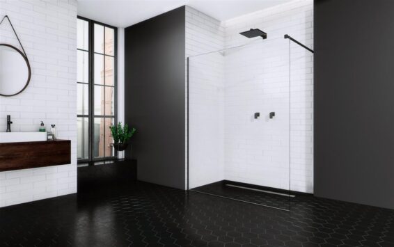Modo New Black II Walk-in fekete zuhanyfal