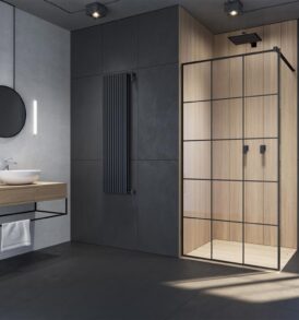 Modo New Black II Factory Walk-in fekete zuhanyfal