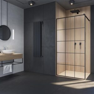Modo New Black II Factory Walk-in fekete zuhanyfal