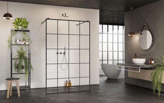 Modo New Black I Factory walk-in zuhanyfal