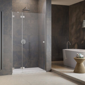 Essenza Pro Brushed Nickel DWJ szálcsiszolt króm zuhanyajtó balos