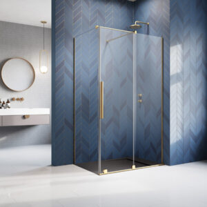 Furo Gold KDJ szögletes arany zuhanykabin jobbos