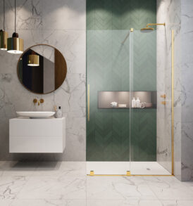 Furo Gold Walk-in arany zuhanyfal jobbos