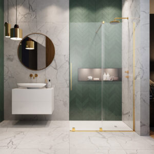Furo Gold Walk-in arany zuhanyfal jobbos