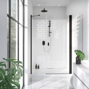 Nes Black DWS fekete zuhanyajtó jobbos